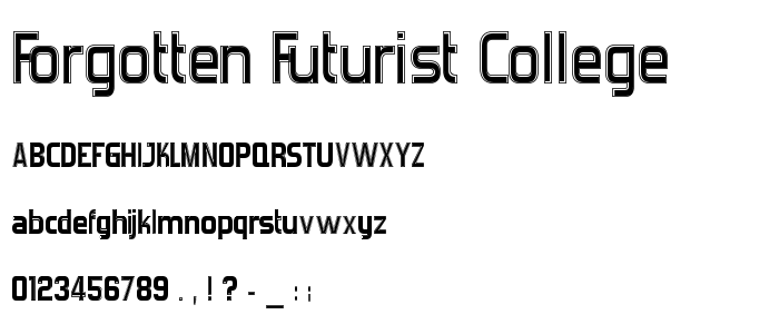 Forgotten Futurist College font